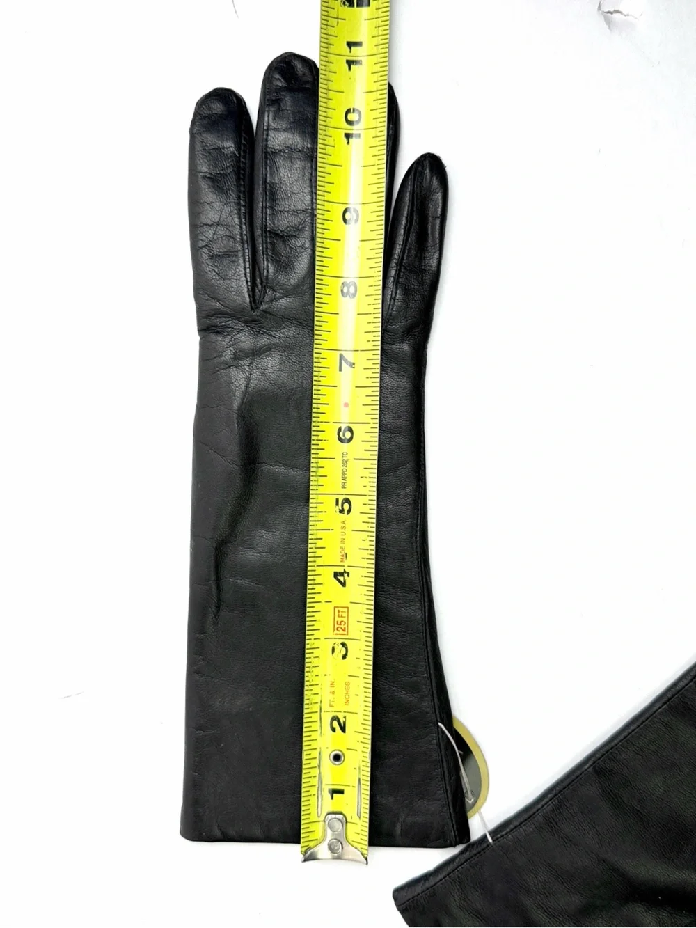 NWT Aris Black Leather Gloves Cashmere Lined Women’s Size 7 Vintage